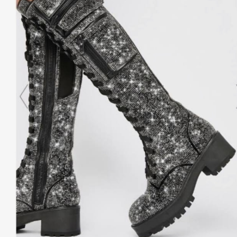 Blingy Combat Boots